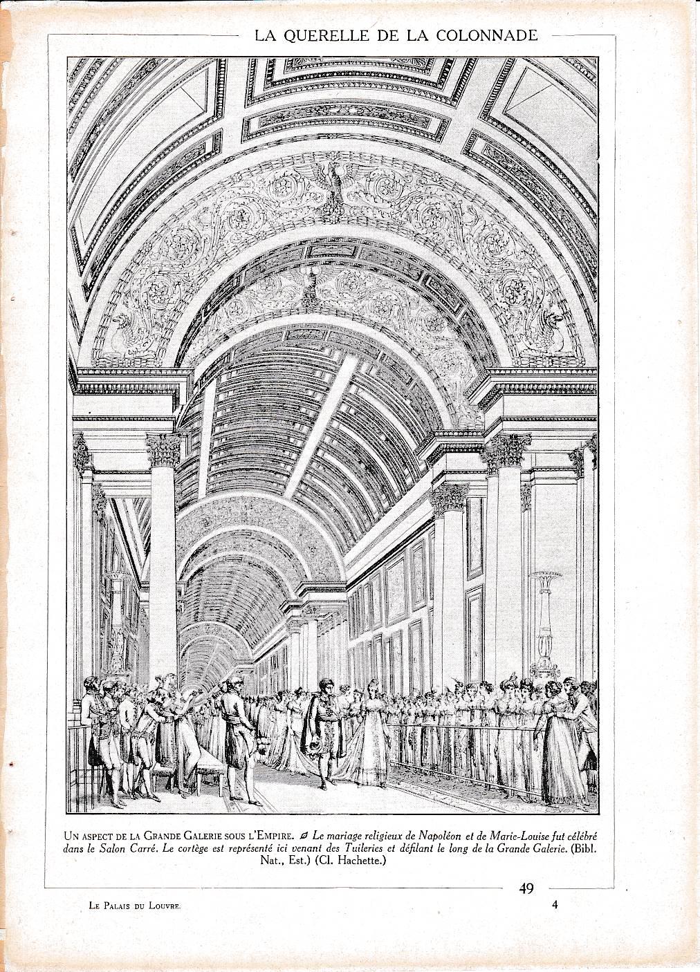 LAMINA 30025: Dibujo desfile matrimonio Napoleon en la Gran Galeria