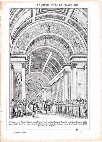 LAMINA 30025: Dibujo desfile matrimonio Napoleon en la Gran Galeria
