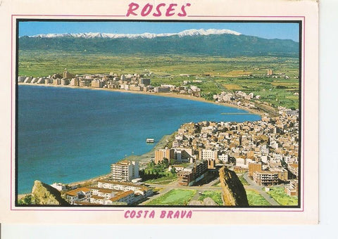 Postal 039025 : Roses (Costa Brava). Vista general i Pirineus