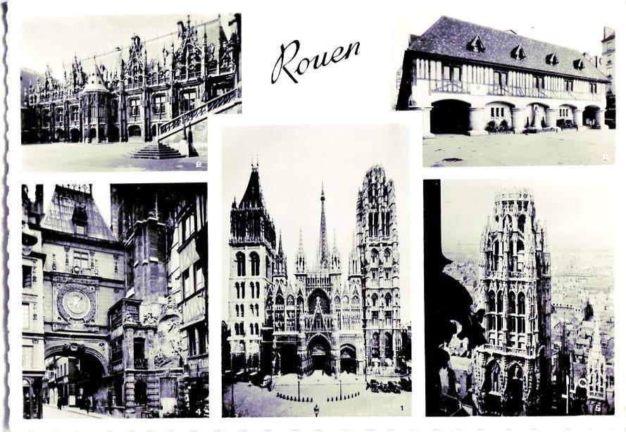 Postal 16414: ROUEN - La Cathedrale le palais de Justice place du Vieux-Marche et la tour de Beurre