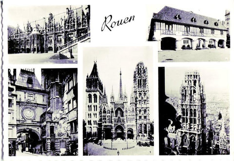 Postal 16414: ROUEN - La Cathedrale le palais de Justice place du Vieux-Marche et la tour de Beurre