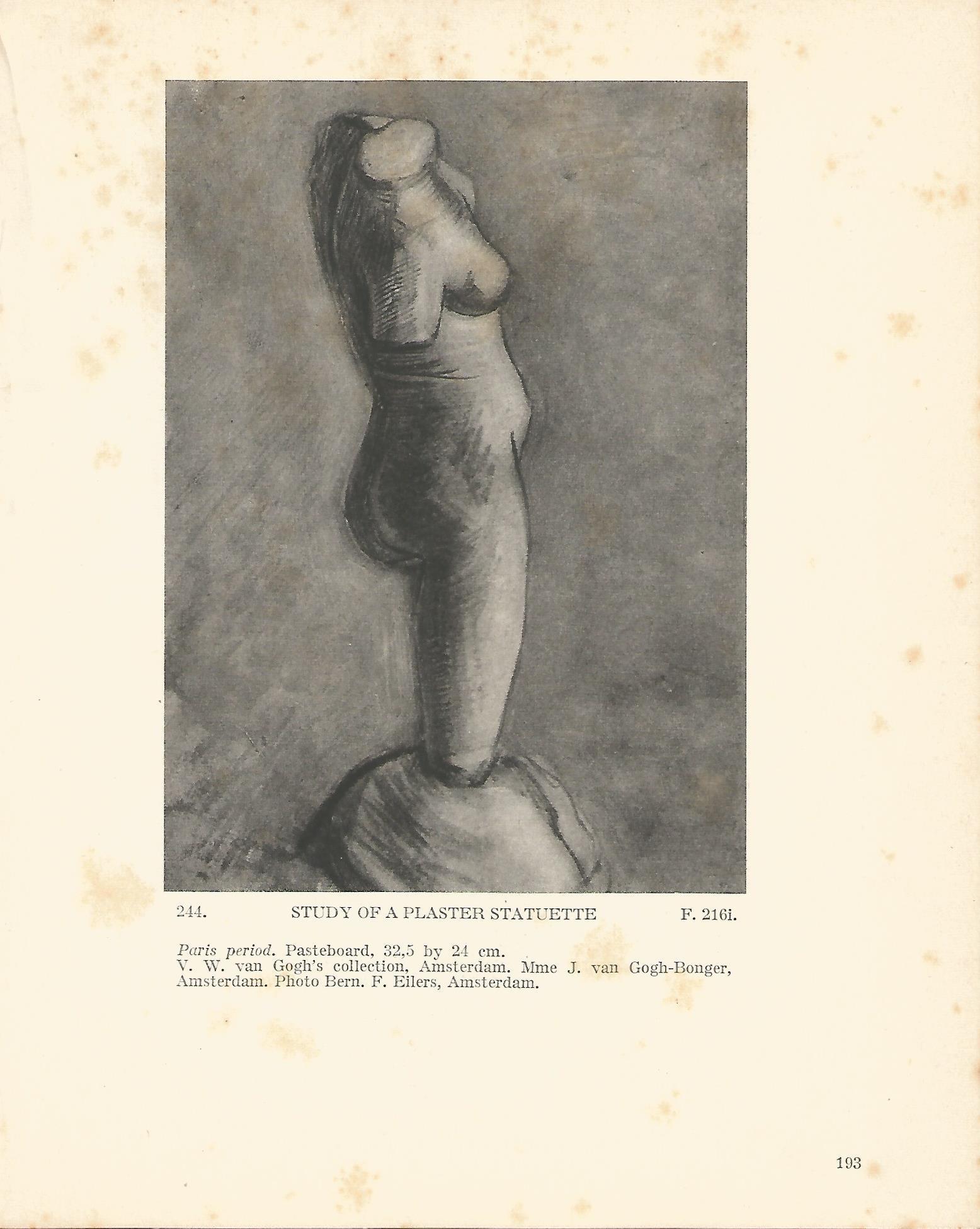 LAMINA 1285: VAN GOGH. Study of a plaster statuette