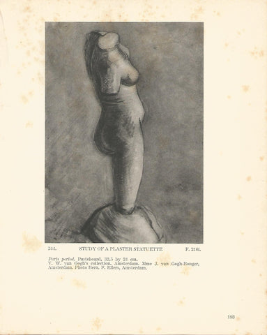 LAMINA 1285: VAN GOGH. Study of a plaster statuette