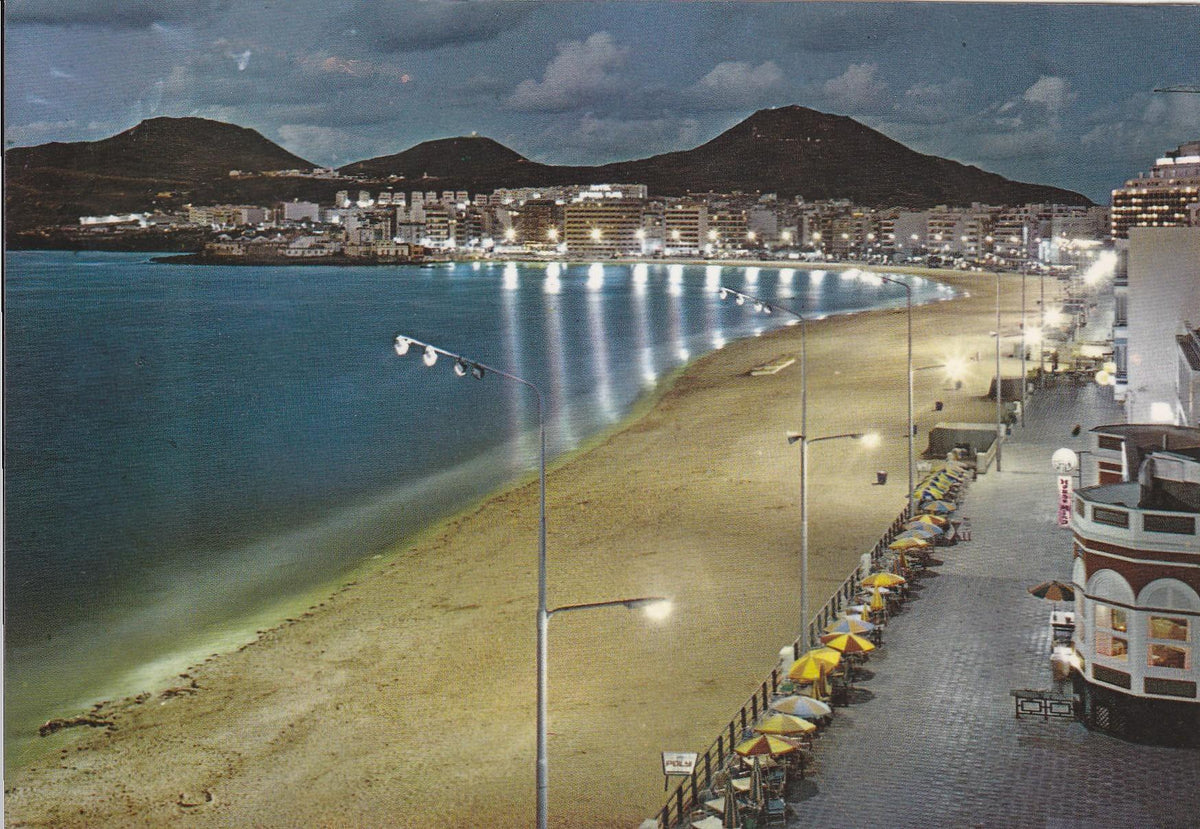 Postal 60242: Vista nocturna palya de las canteras (Gran Canaria). 