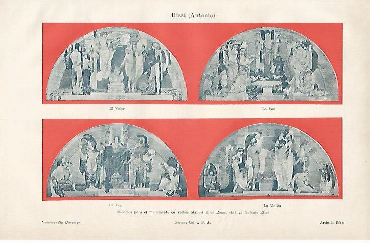 LAMINA ESPASA 6600: Mosaicos para el monumento de Victor Manuel II en Roma