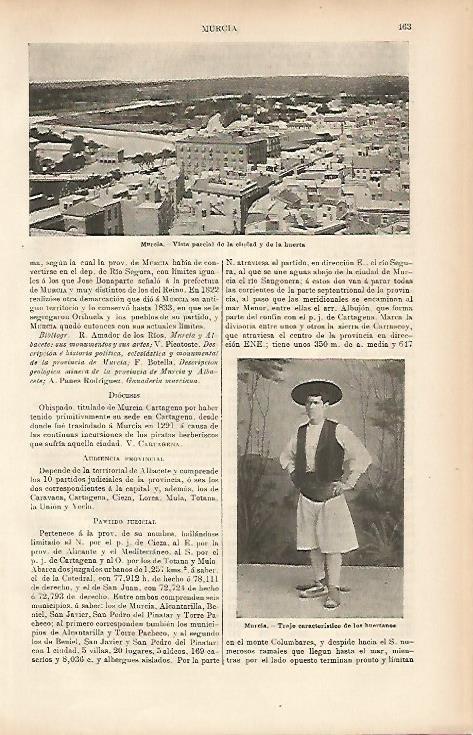 LAMINA ESPASA 11532: Vista general de Murcia