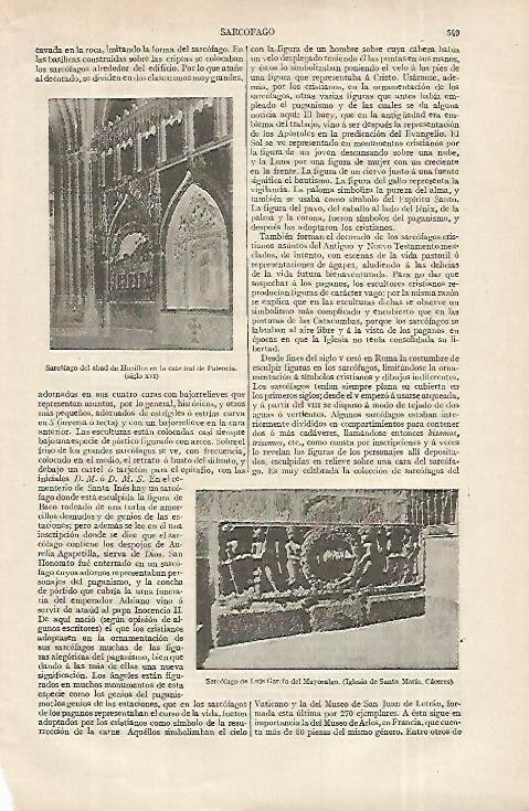 LAMINA ESPASA 12359: Sarcofago del abad Hursillos en la Catedral de Palencia