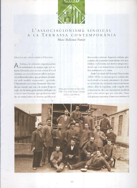 Terrassa capitol IX: L'associacionisme sindical a la Terrassa contemporania