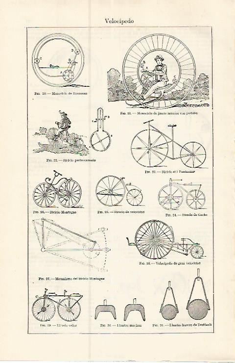 LAMINA ESPASA 17426: Tipos de velocipedos