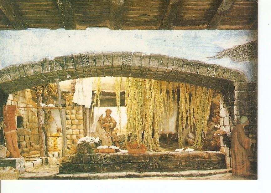 Postal 024450 : Festeig de Josep i Maria. Pessebre. Monestir de Solius (Baix Emporda)