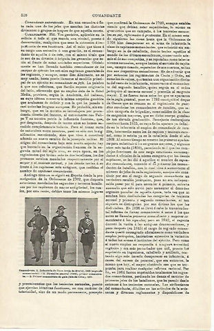 LAMINA ESPASA 14558: Comandantes del ejercito de España de 1862