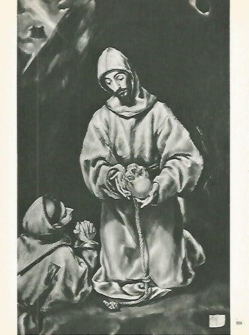LAMINA 2071: EL GRECO. San Francisco y el hermano Leon meditando sobre la muerte