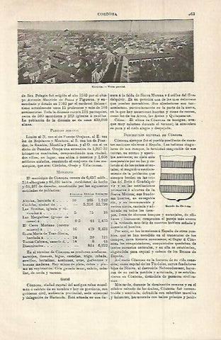 LAMINA ESPASA 14943: Vista parcial y escudo de Cordoba