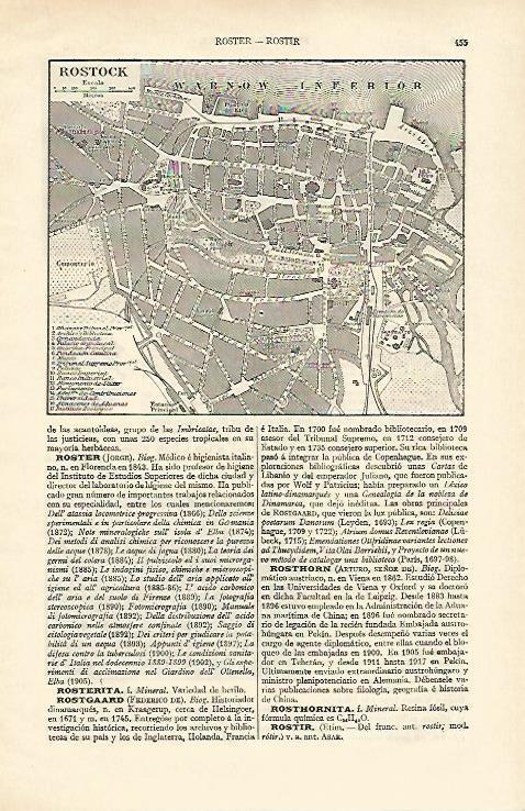 LAMINA ESPASA Alemania 16962: Plano de Rostock Alemania