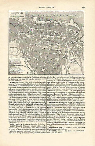 LAMINA ESPASA Alemania 16962: Plano de Rostock Alemania