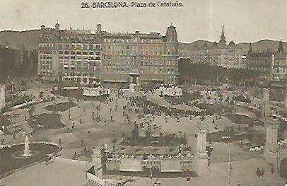 POSTAL PUBLICITARIA 18275: Plaza de Cataluña en Barcelona. Restaurante El Raco