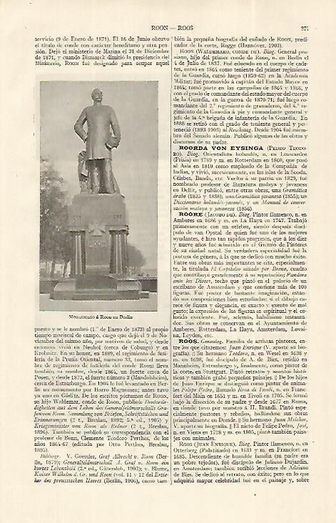 LAMINA ESPASA 19240: Monumento a Roon en Berlin