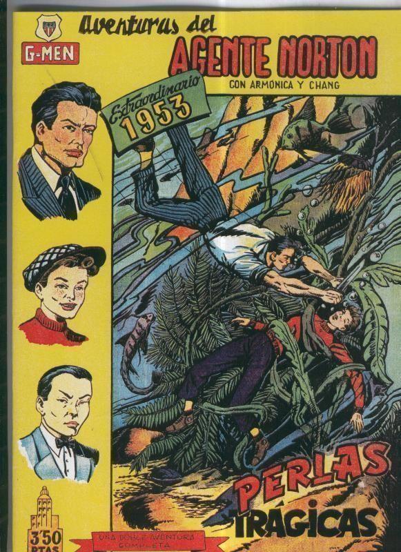 Facsimil: G-Men: Agente Norton extraordinario 1953: Perlas tragicas con Armonica y Chang