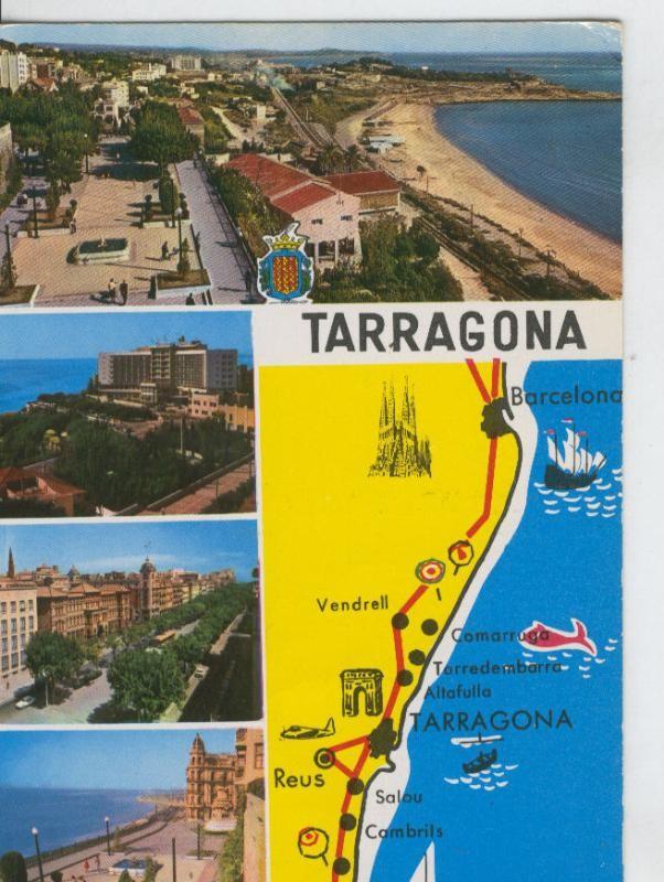 Postal 6982 : Tarragona, plano y vistas varias