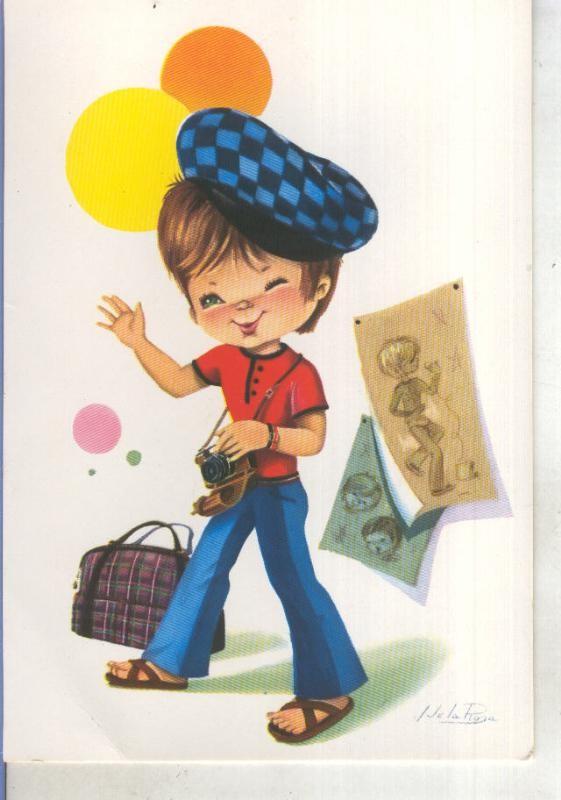 Postal 015289: Turista, ilustracion De La Rosa