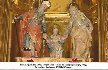 POSTAL 54388: San Joaquin Santa Ana y la Virgen Niña de Ignacio Esteban 1773. Orihuela Alicante