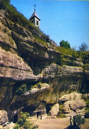 POSTAL 57191: Notre Dame de Remonot Entree de la grotte-chapelle Statue de St Ferjeux