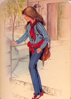 POSTAL 57198: Dibujo de chica
