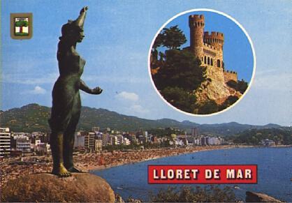 POSTAL 57320: Lloret de Mar (Costa Brava) Vista de la playa