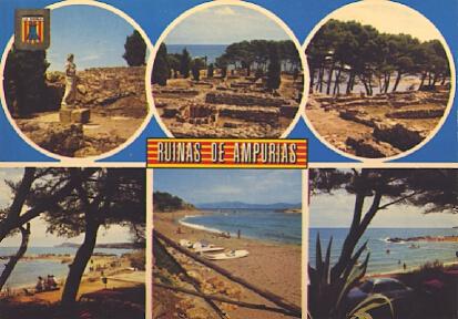 POSTAL 57336: Ruinas de Ampurias (Costa Brava)  diversos aspectos