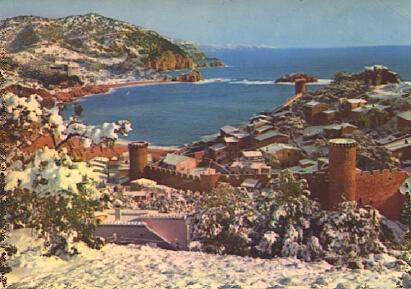 POSTAL 57343: Tossa (Costa Brava) Murallas con nieve