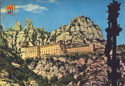 POSTAL 57358: Montserrat Visa del Monasterio desde el camino de la cueva