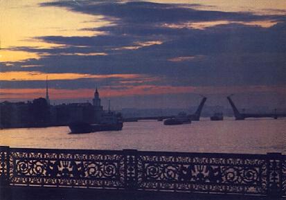 POSTAL 57444: Atardecer en puerto ruso