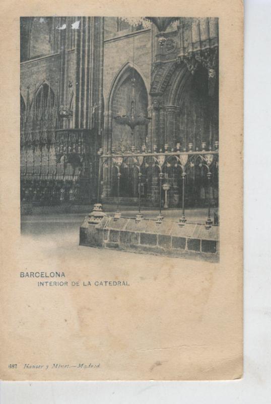 Postal B/N 0462 : Interior Catedral de Barcelona