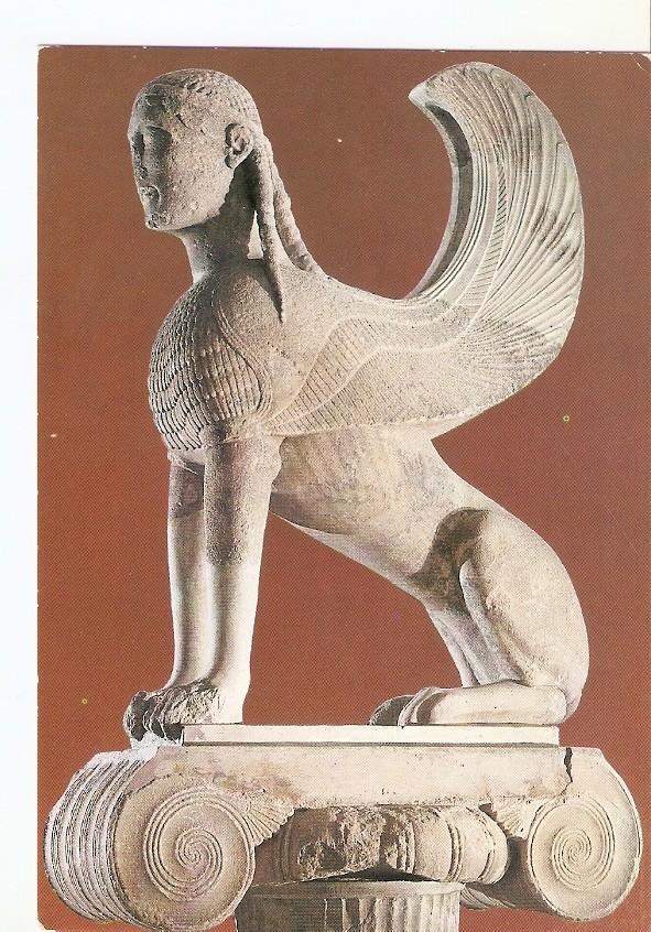 Postal 024322 : Delphi Museum. The Sphinx of the Naxians