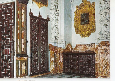 Postal 032582 : Granada - La Cartuja. Puerta y armarios taracea. Sacristia