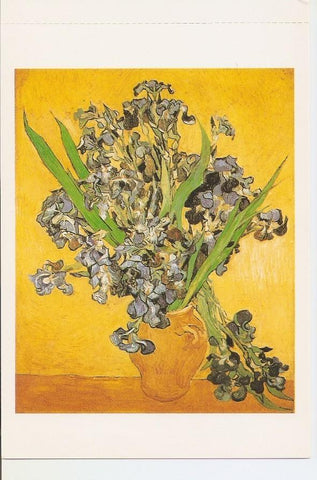 Postal 041309 : Vincent van Gogh Still Life with Irises 1890. Amsterdam Rijksmuseum Vincent van Gogh