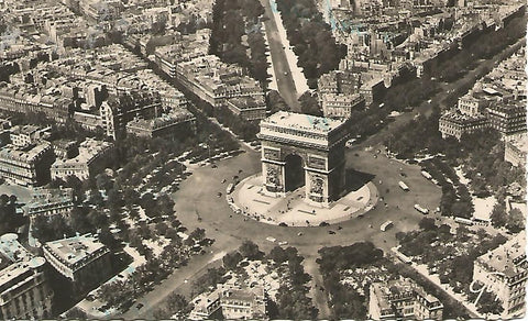 Postal 52556: PARIS. Vista aerea del Arco del Triunfo