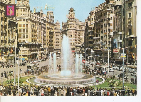 Postal 045411 : Valencia. Plaza del Caudillo. Fuente monumental