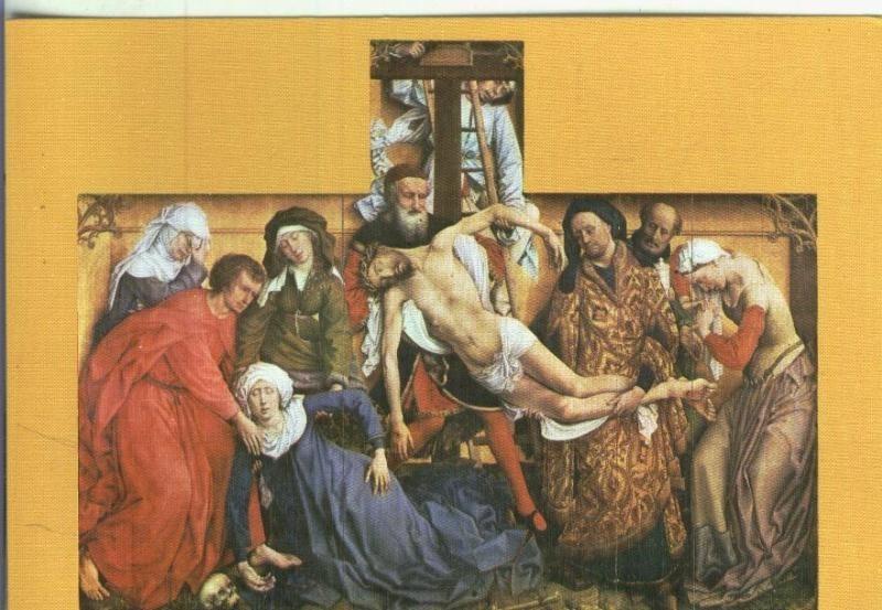 Postal: Escuela Flamenca: el descendimiento de Weyden