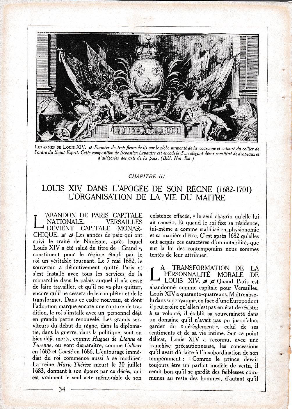LAMINA 30085: Les armes de Louis XIV