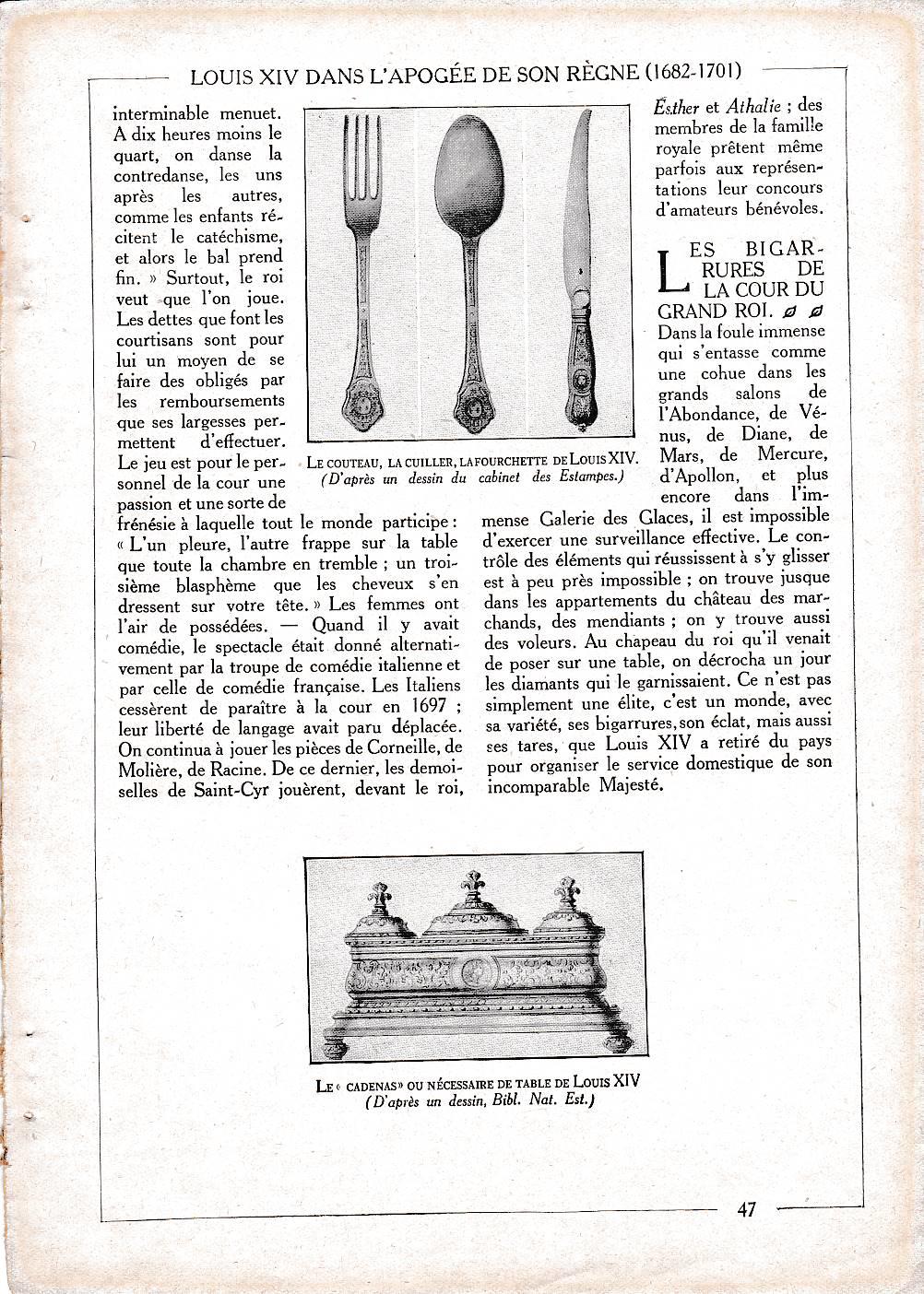 LAMINA 30092: Le couteau La Cuiller La Fourchette de Louis XIV
