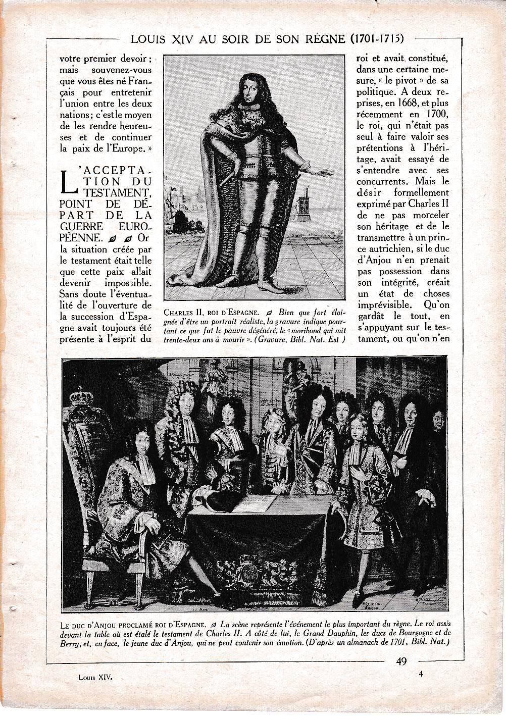 LAMINA 30093: Charles II Roi d Espagne et Le Duc d Anjou proclame Roi d Espagne