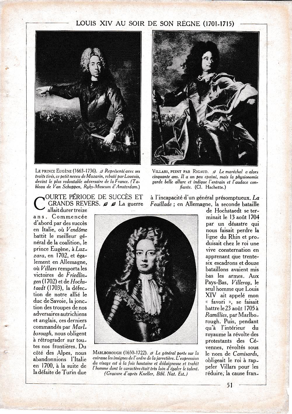 LAMINA 30094: Le Prince Eugene  Villars peint par Rigaud  Marlborough
