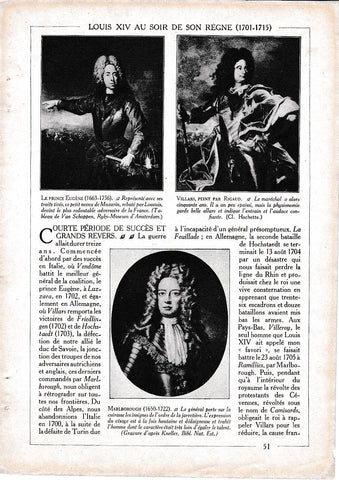 LAMINA 30094: Le Prince Eugene  Villars peint par Rigaud  Marlborough