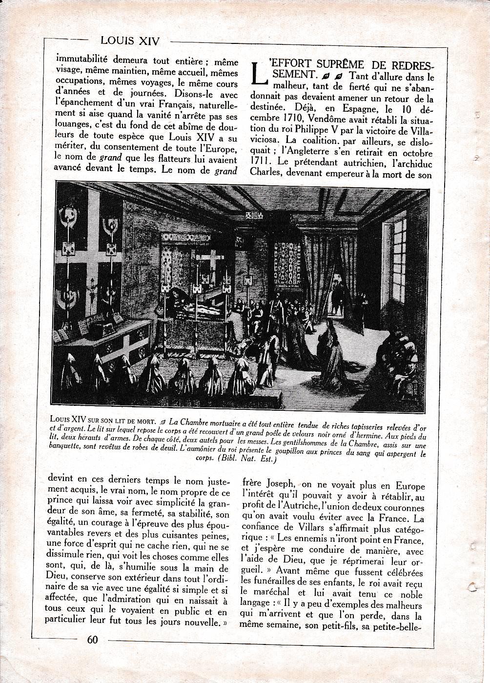 LAMINA 30098: Louis XIV sur son lit de mort