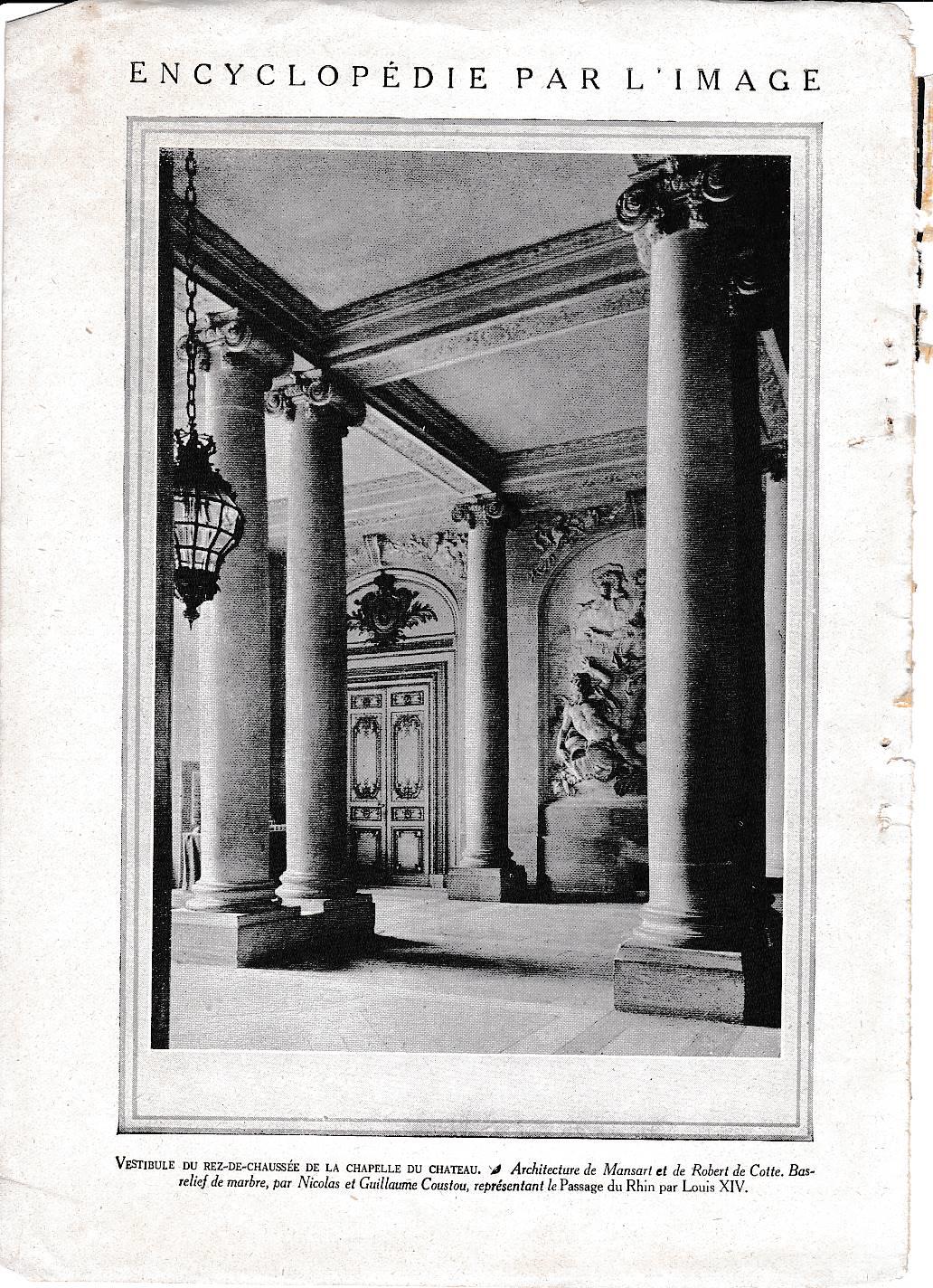 LAMINA 30035: Vestibule du Rez-de.Chaussee de la chapelle du chateau