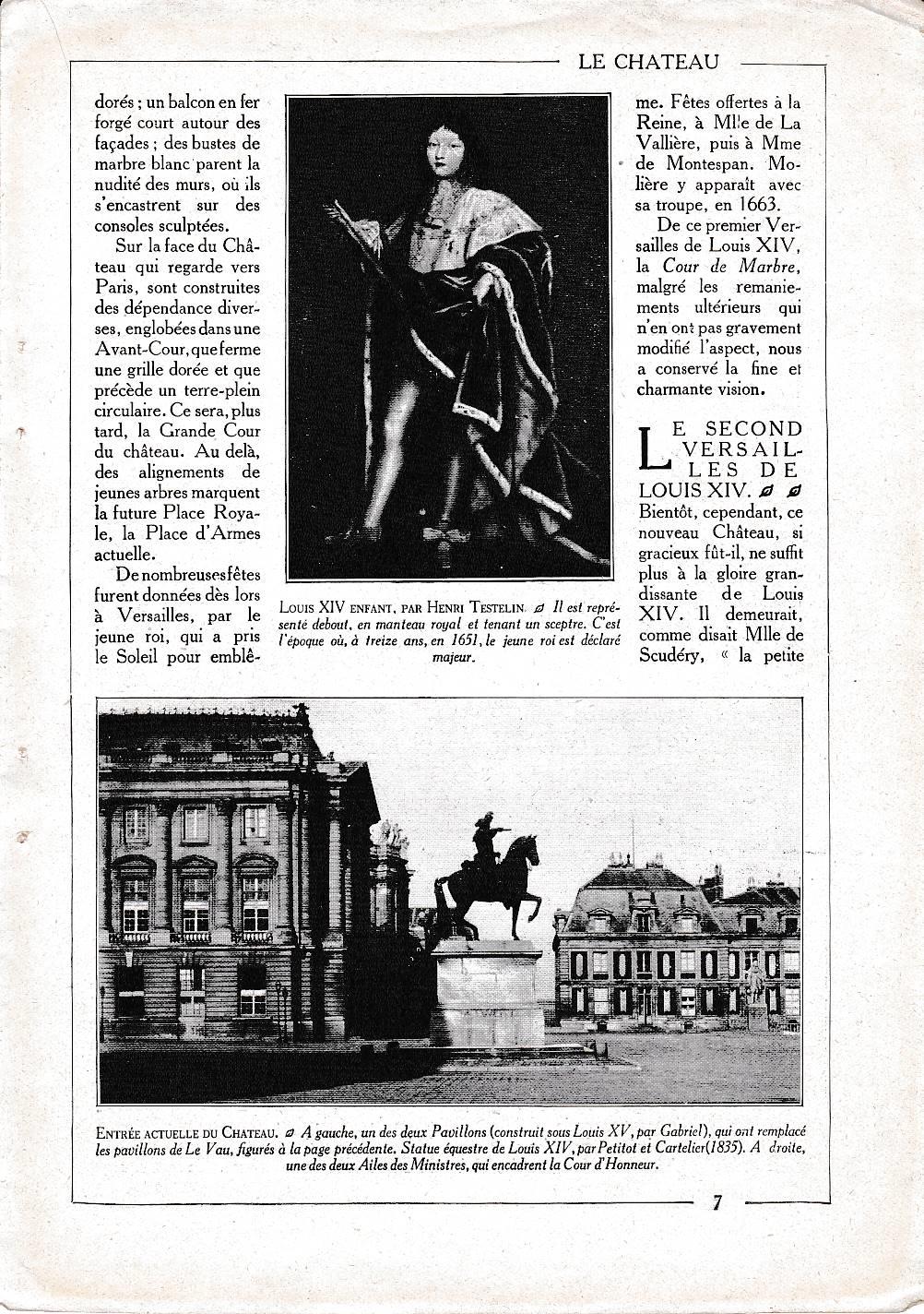 LAMINA 30038: Louis XIV enfant par Henri Testelin et entree actuelle du chateau