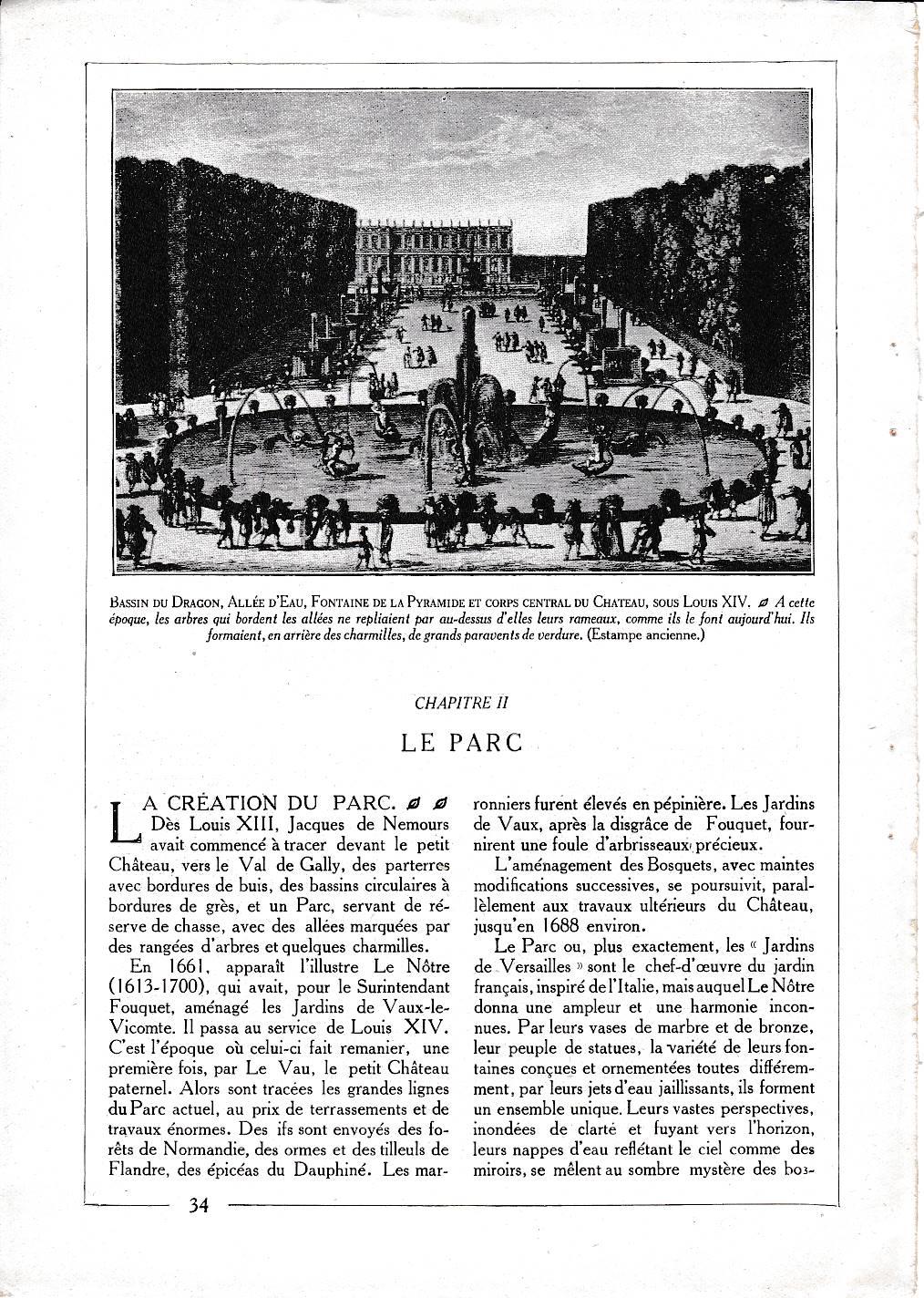 LAMINA 30051: Bassin du Dragon   Allee d Eau  Fontaine de la Pyramide et corps central du chateau sous Louis XIV
