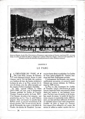 LAMINA 30051: Bassin du Dragon   Allee d Eau  Fontaine de la Pyramide et corps central du chateau sous Louis XIV