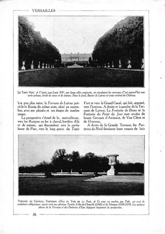 LAMINA 30052: Le tapis vert sous Louis XIV et Terrasse du chateau parterres d eau et Vase de la Paix